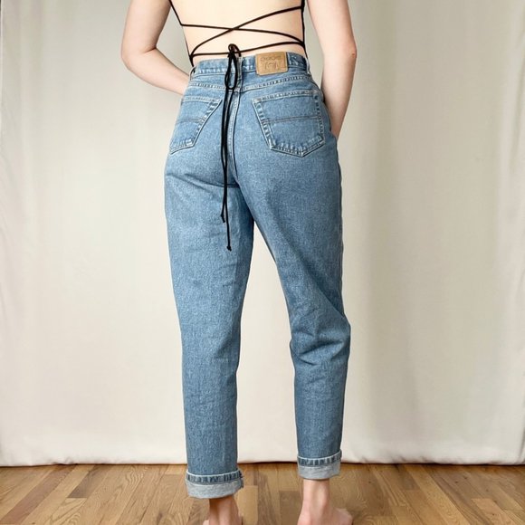 Vintage High Rise Straight Leg Jeans Relaxed Boyfriend Full Length Denim 90s Dad - Picture 4 of 8